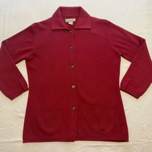 NEW Ladies’ M Tommy Bahama Burgundy Silk/Cotton Blend Button-Up Sweater